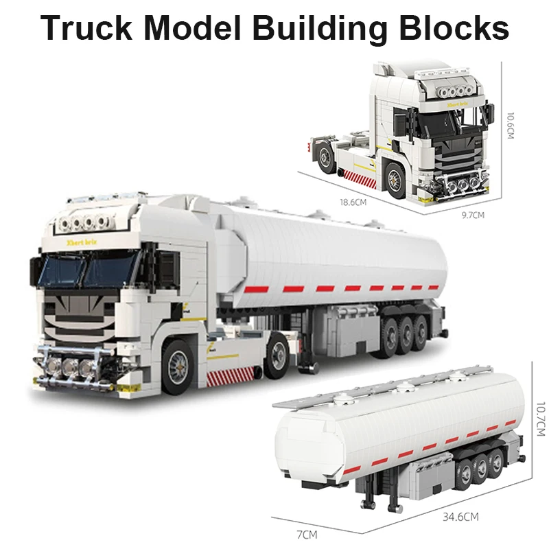 

Креативная европейская головка грузовика, топливный бак, модель контейнера, строительные блоки, инженерный автомобиль, сделай сам, сборка, игрушки для детей, подарки