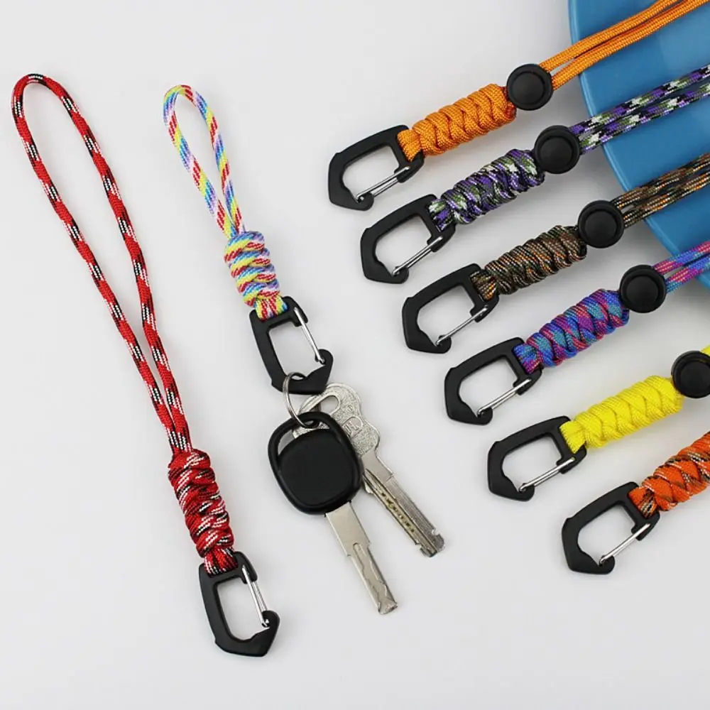 Multifunction Plastic Umbrella Rope Hook Practical High Quality Keychain Braid Rope Key Ring Outdoor Camping Sports Accessories