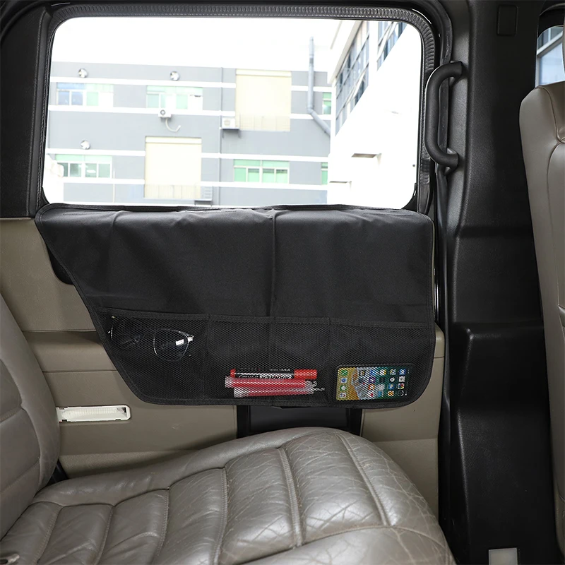 

For 2003-2009 Hummer H2 Black Waterproof Oxford Cloth Car Rear Door Anti-Scratch Storage Net Pocket Item Storage Bag