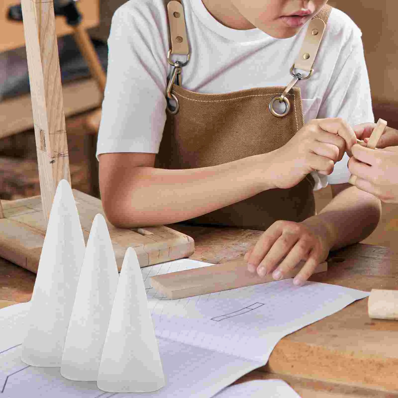 Cônes Blancs en Mousse pour Arbre de Noël, Matériel de Bricolage, Jouets pour Enfants, DIY, 30 Pièces