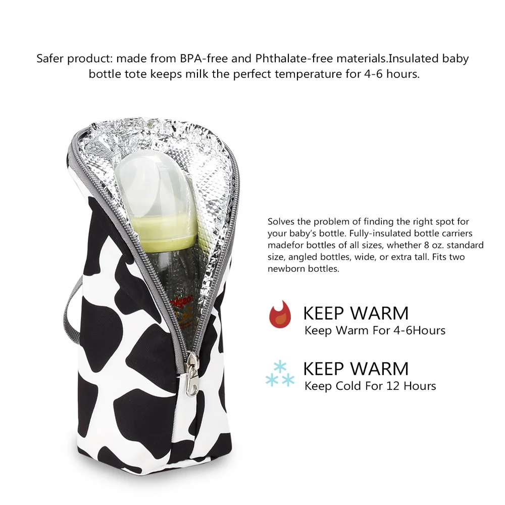 Insulated Baby Bottle Cooler Tote Bags Breastmilk Cooler Thermal Portable Waterproof Warmer Bag for Nursing Mom Daycare Travel