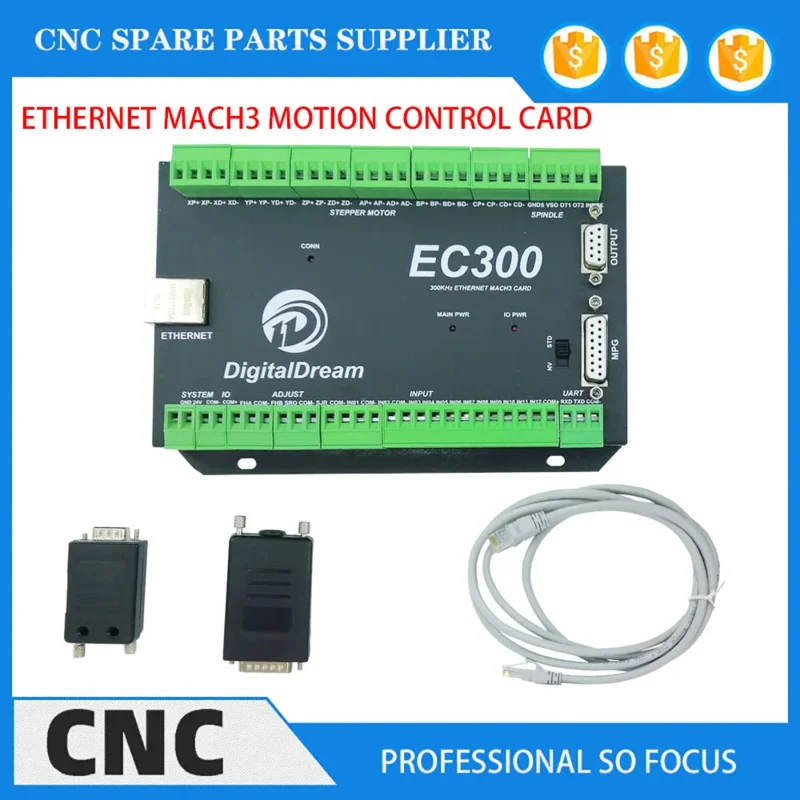 NVEM upgrade EC300 CNC milling machine Ethernet Mach3 CNC controller 3/4/5/6 axis motion control board