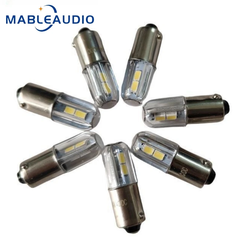 5 STKS 12 Volt/24 Volt Lamp BA9S SMD 2835 LED Lamp Audio Eindversterker Voeding LED Signaal indicator