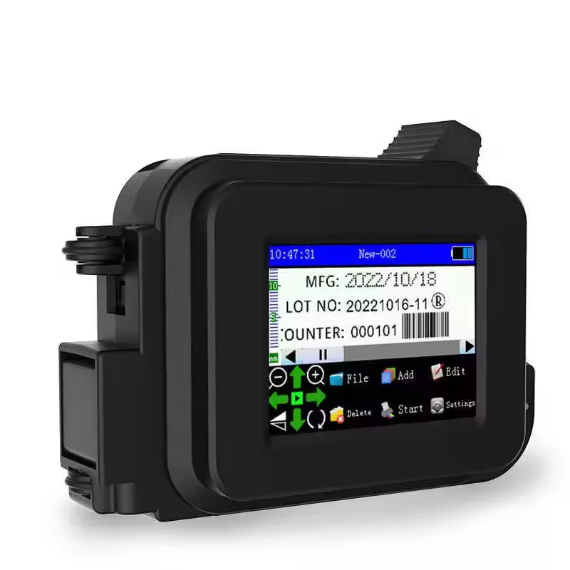 Newest Style Handheld Mini Portable Label Inkjet Printer Production Date Pattern Character Encoding Machine Permanent Ink