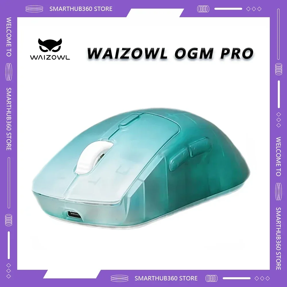 Waizowl OGM Pro Gaming Mouse PAW3395 Wireless Bluetooth Wired Tri-mode E-sports Lightweight Mouse Laptops Accessories Ergonomics