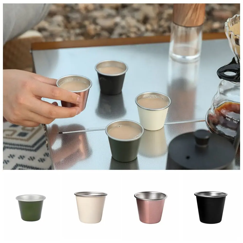 Stainless Steel 304 Camping Cups Wear-resistant Ultra-light Hiking Gear Stackable Cup Anti-corrosion Wine Cup Outdoor Coffee Cup