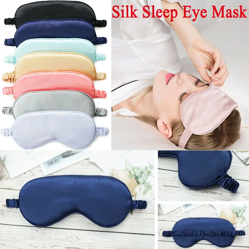 Soft Health Care Double-Side Shading Silk Bandage Shield Light Eye Patch Night Eyeshade Blindfold Sleep Eye Mask Eye Cover