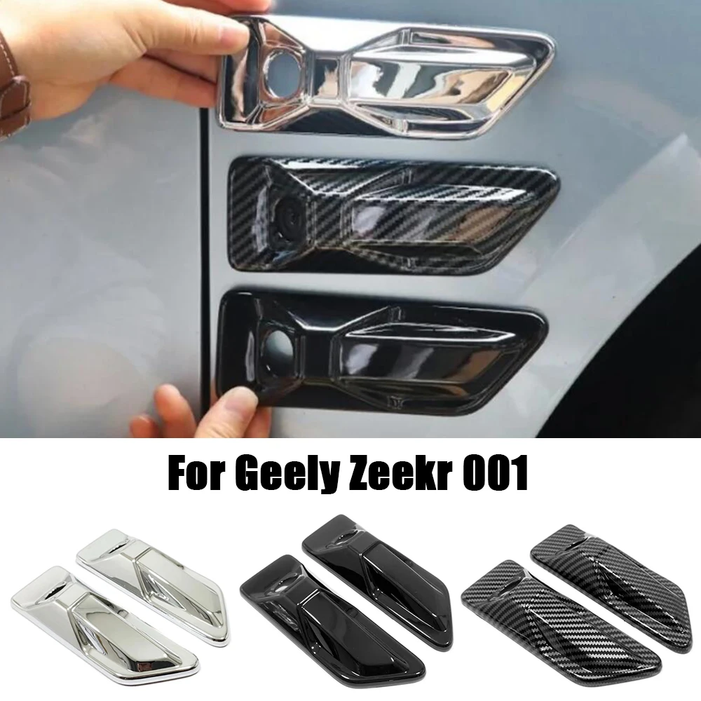 

For Geely Zeekr 001 2021 2022 2023 2024 ABS Chrome Car Fender Side Body Camera Protection Cover Anti Hit Decor Frame Accessories