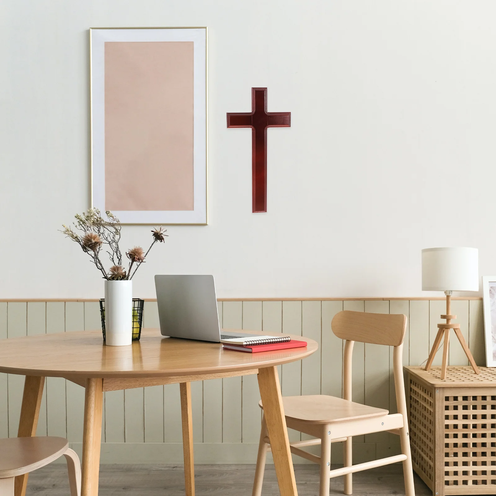 

Wooden Pendant Jesus Cross 32cm Classic Hanging Wall Mounted Decoration for Home Office Christian Gift Blessing