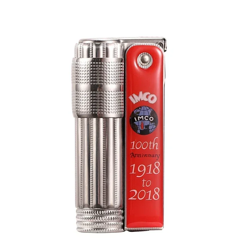 IMCO 100th Anniversary Kerosene Lighter Refillable Gasoline Stainless Steel Lighter, Cigarette Oil Lighter with Wooden Case