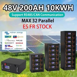 48V 200AH LiFePO4 Battery Pack 51.2V 100AH 120AH Lithium Battery 6000+ Cycles With 16S BMS Max 32 parallel For Inverter NO TAX