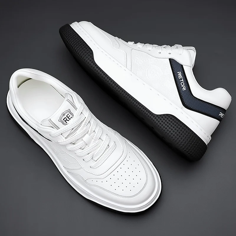  حذاء بدون كعب رجالي عصري لعام 2025 - حذاء رياضي أبيض كلاسيكي، مسامي وممتص للصدمات، ملابس بخطوة واحدة، متين وغير قابل للانزلاق، خفيف الوزن #4