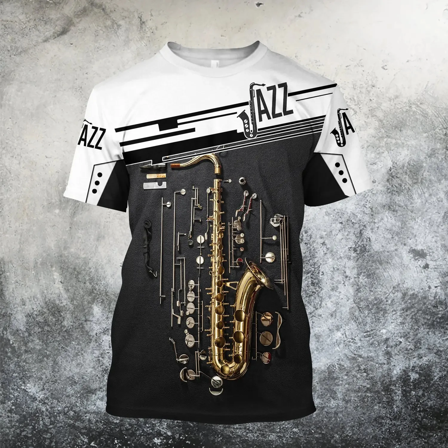 

2023 Summer Casual Short Sleeve Saxophone TShirts 3D Print Men Women Streetwear Casual O Neck T Shirt Oversized Harajuku Tee Top