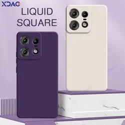 Original Square Liquid Silicone Phone Cases for Motorola Moto Edge 50 Pro 5G 360 Soft Shockproof Back Covers MotoEdge50Pro Coque