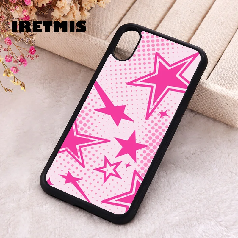 Iretmis Phone Cover Case For iPhone X XS Max XR 11 12 13 PRO MINI 14 15 16 Plus Rubber Silicone Superstar Star Y2k