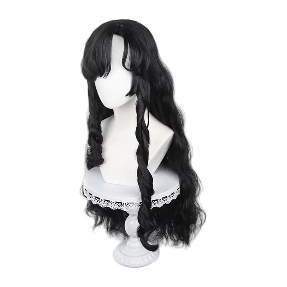 شعر مستعار اصطناعي من Isolde ، شعر مستعار طويل مجعد ، لعب الأدوار ، أنيمي ، عكسي ، مهرجان ، إكسسوارات كرنفال