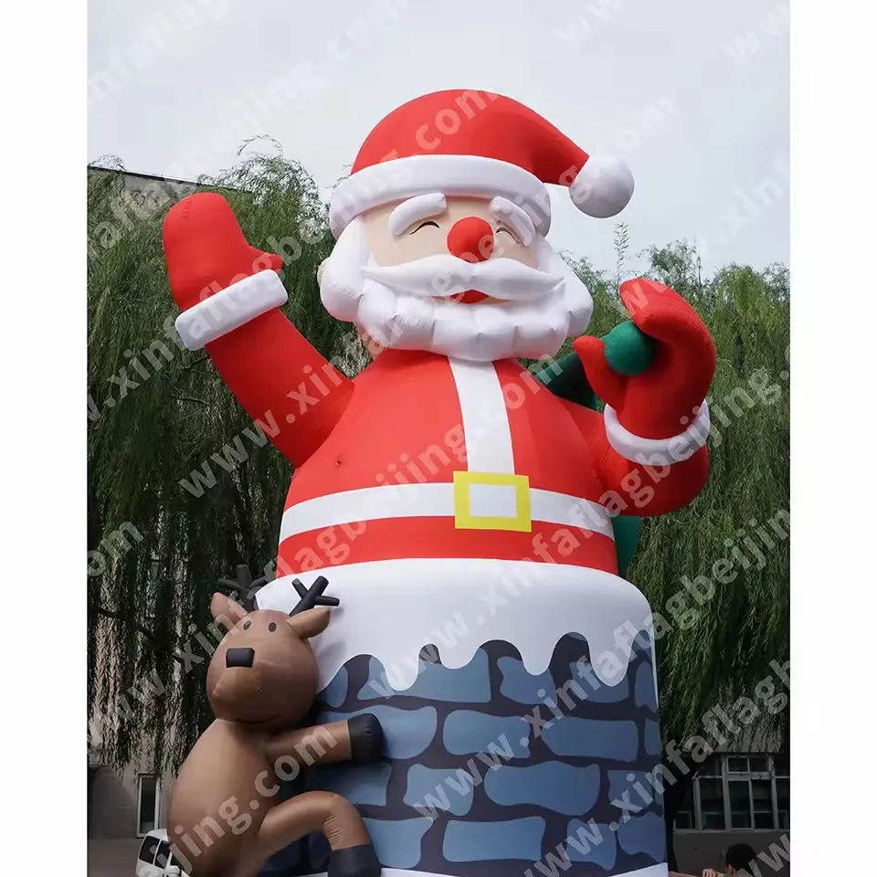 توريد زينة عيد الميلاد المخصصة، والإضاءة الخارجية، والبالونات سانتا الكبيرة القابلة للنفخ، ومقاومة للماء ومتينة #4