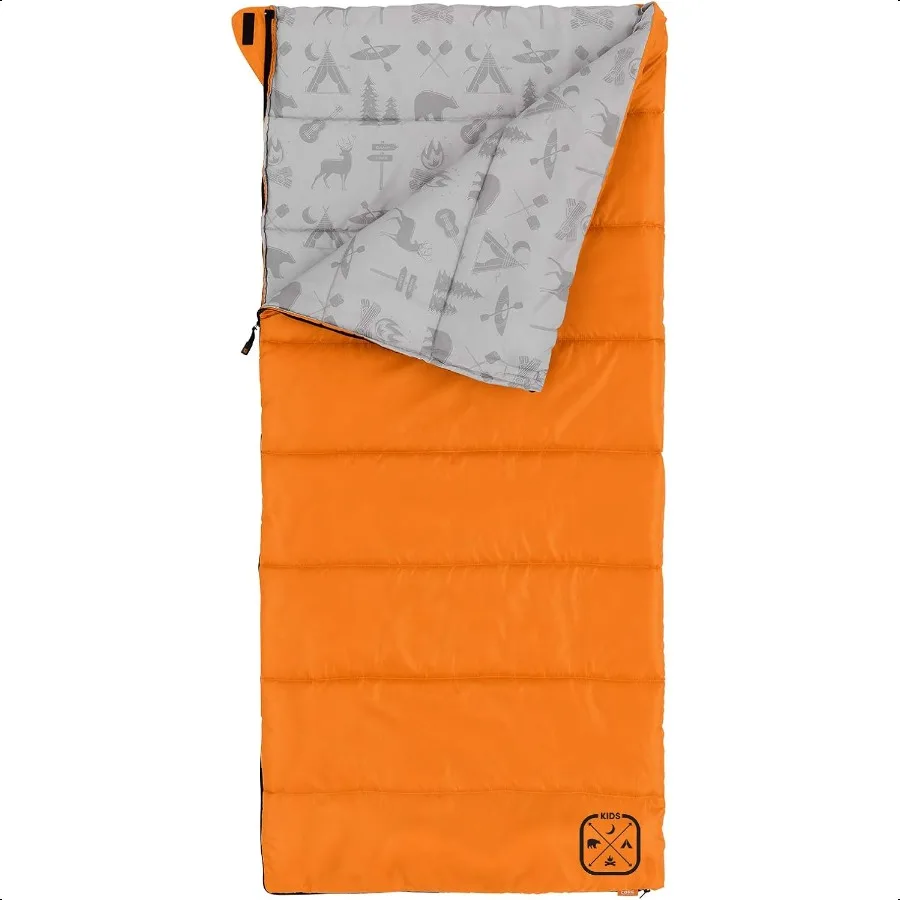 Saco de dormir juvenil de 50 grados, ligero y compacto para niños y niñas, perfecto para uso en interiores o exteriores, Camping, mochilero, senderismo Sl