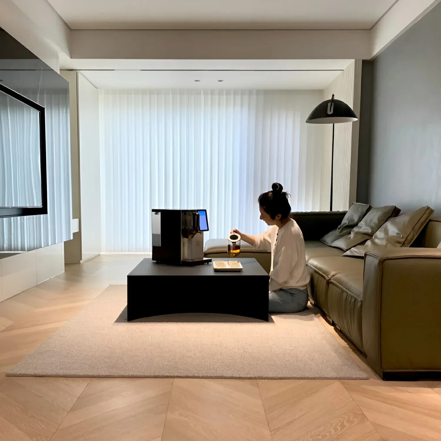 Italian minimalist high-end coffee table Black Luxury Square Tea Table Creative table for living room home use image 5