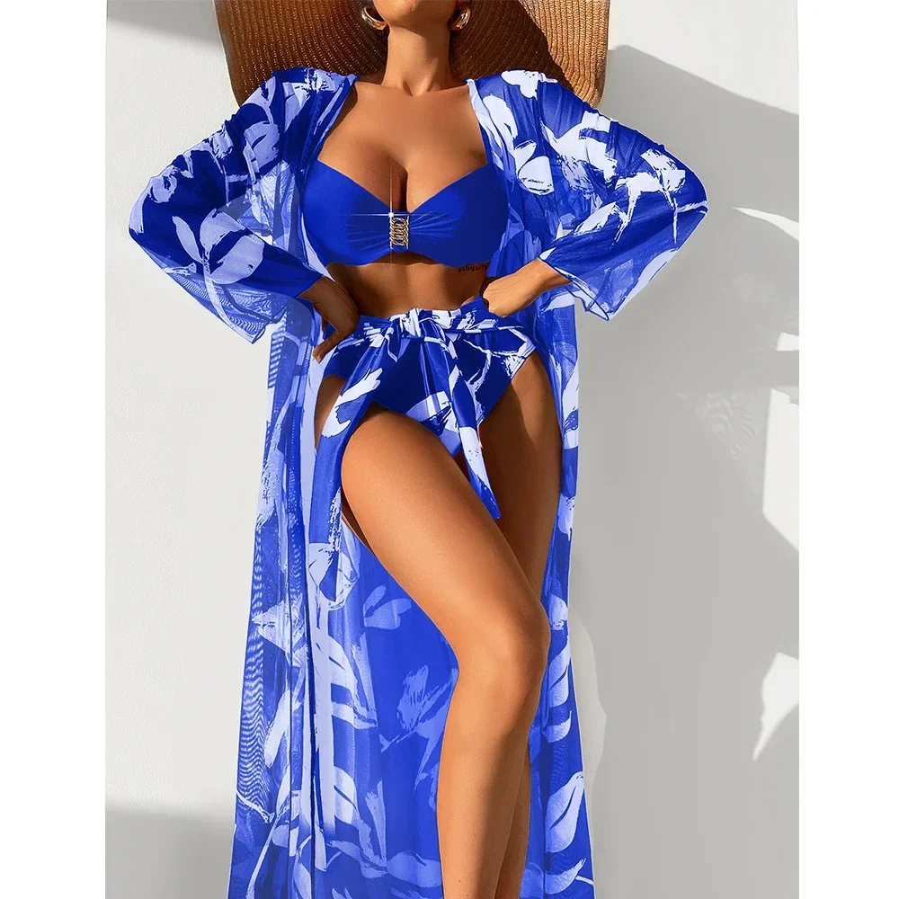 2024 New Bikini Beach Skirt Tunics for Beach Cover up Swimsuit Women Ruffle Biquini Bathing Suit Summer Beach Wear Swim Suit