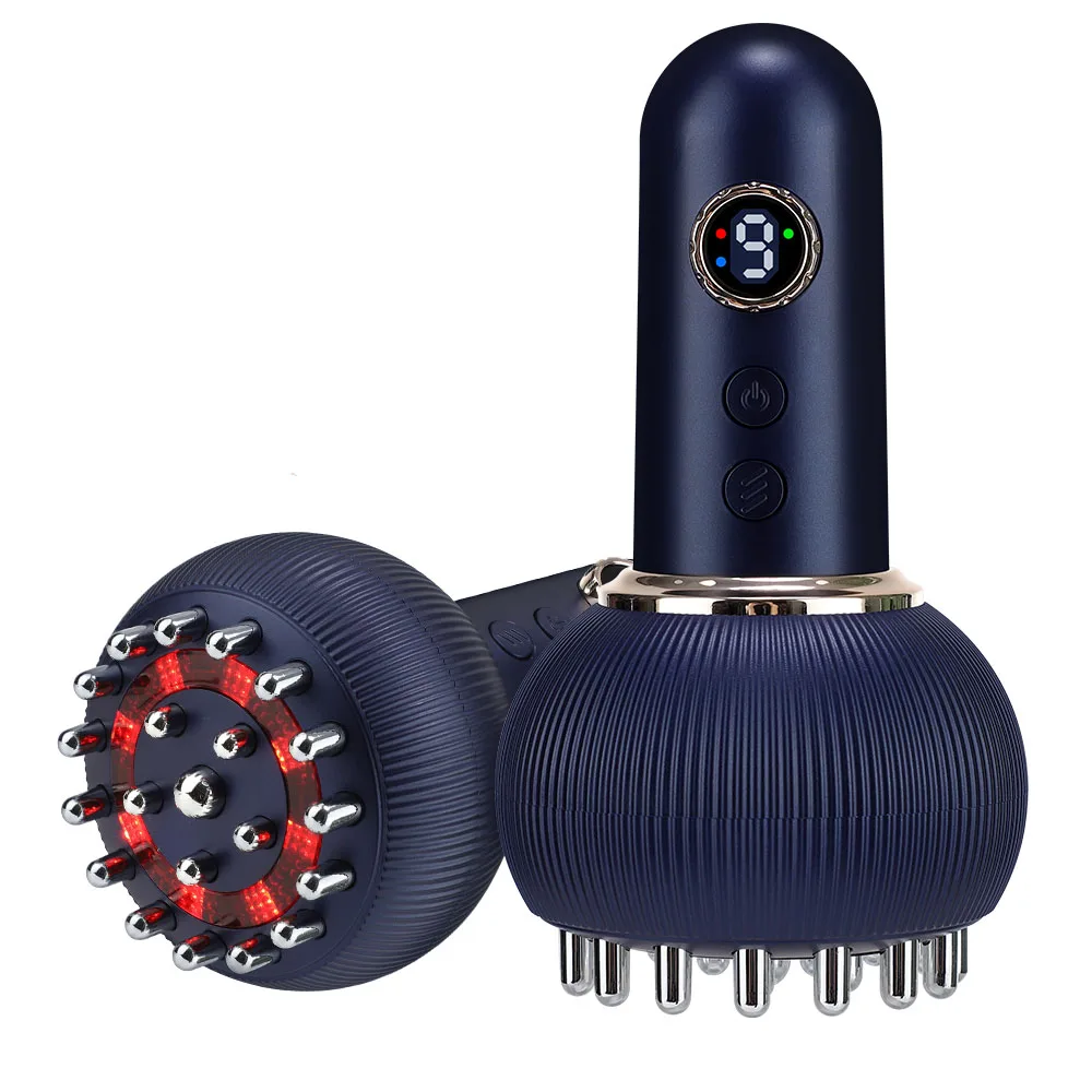 

Electric Meridian Brush Body Massager 9 Gears Vibrate Gua Sha Microcurrent Hot Compress Scraping Lymphatic Drainage Device