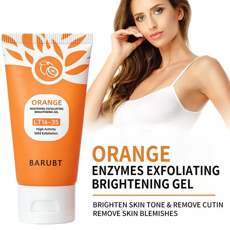 BARUBT Orange Exfoliating Gel For Facial Body Gentle Facial Scrub Body Cleansing Gel Dead Skin Remover Scrub Skin Cleaning