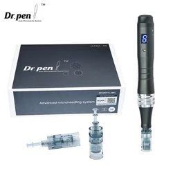 Dr Pen-pluma Derma Ultima M8 con 2 agujas, profesional, inalámbrica, para el cuidado facial, herramienta de tatuaje