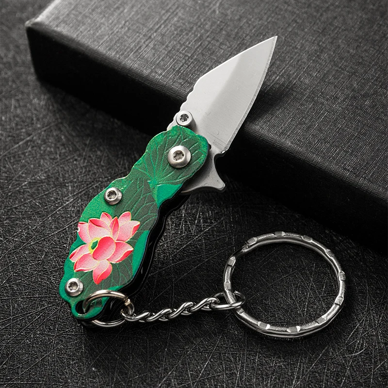 Mini Folded Lotus Corn Flower Design Pocket Knife Multifunction Folding Cool Keychain Knife Outdoor Camping Portable Knife