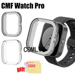 For CMF Watch Pro Case TPU Soft Half Cover Protective Bumper Shell Screen Protector Film