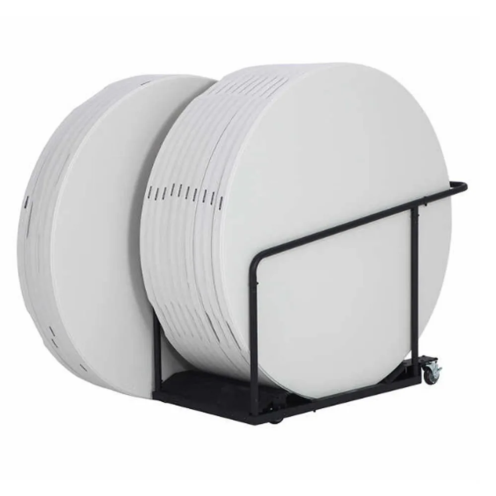 Mesa plegable redonda de 5 pies para banquete de catering, plástico de polietileno de alta densidad, blanco puro, 8-10 asientos para exteriores, 60 pulgadas