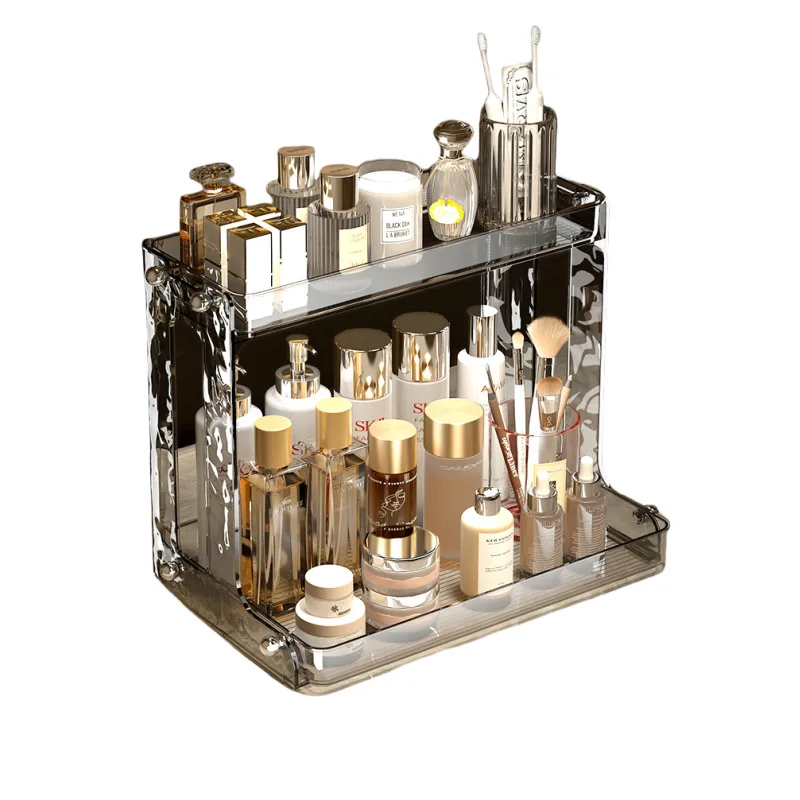 Household bathroom shelf Glacier pattern toilet washstand Multifunctional cosmetics storage rack Desktop storage