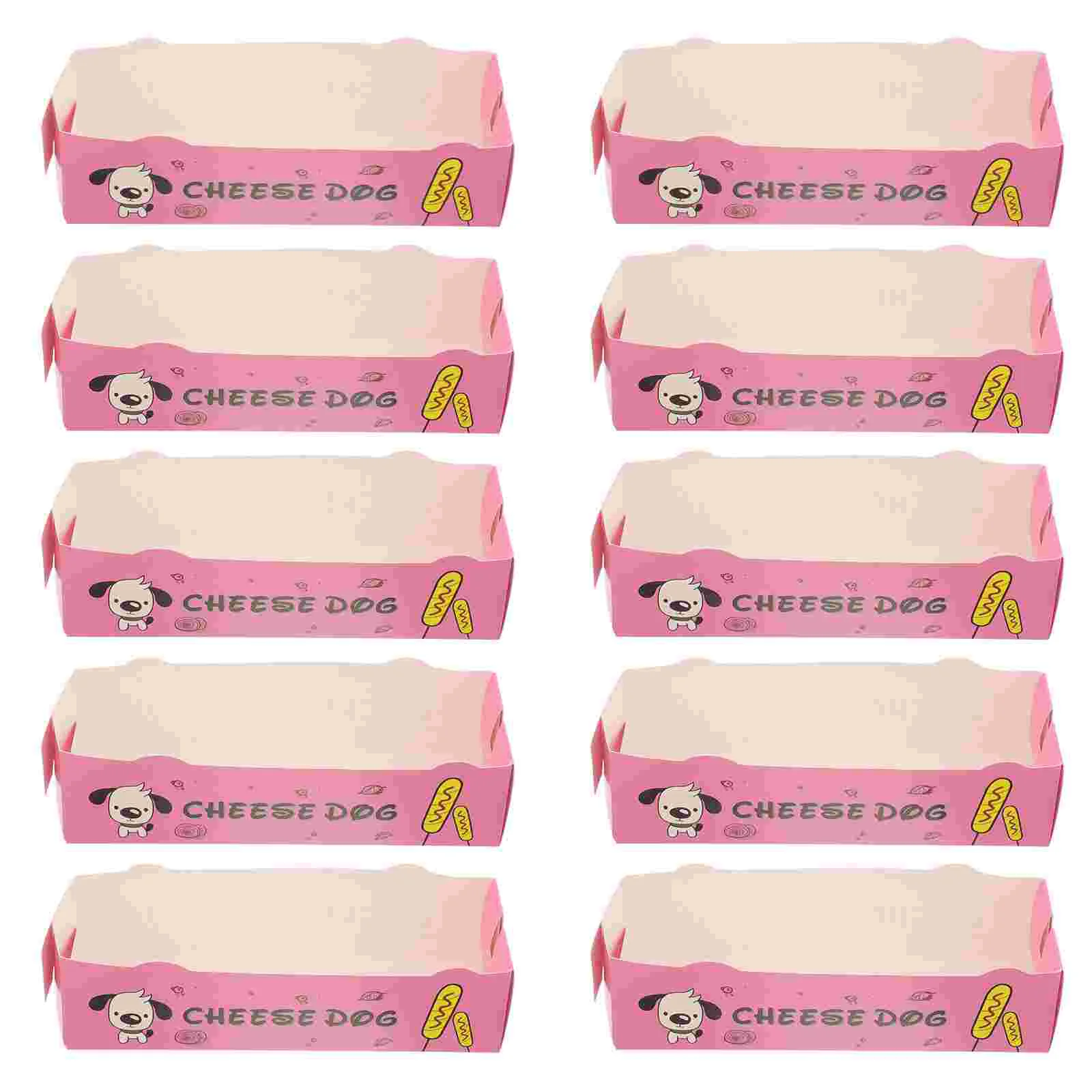 100 Pcs Hot Dog Box Boxes for Dogs Paper Sushi Tray Container Sausages Food Disposable Snack Plates Restaurant Containers
