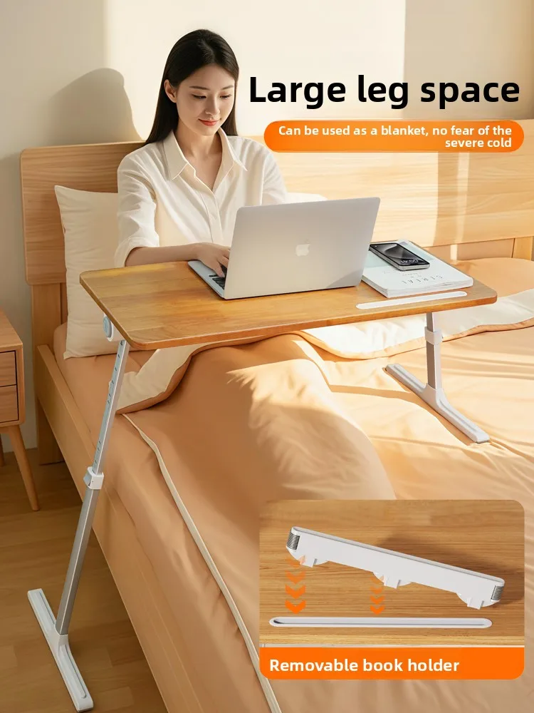 Adjustable Laptop Bed Table Foldable Wooden Tray Desk for Sofa Bedroom Study Office