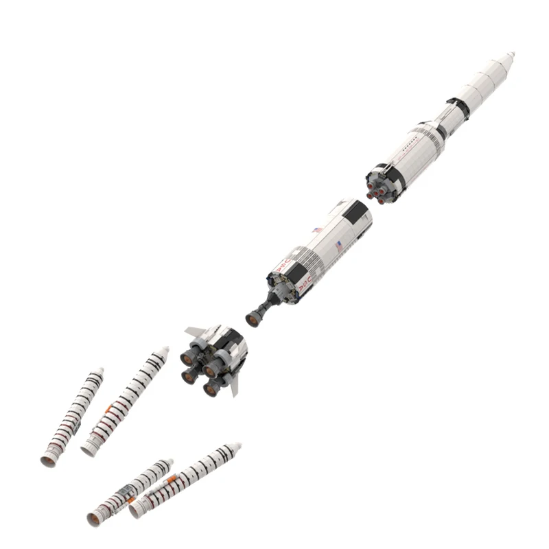 High-tech Space Explore Weapons Saturn V-D Aerospace Carrier Rocket MOC Building Blocks Launch Vehicle Toys Kid's Xmas Gifts