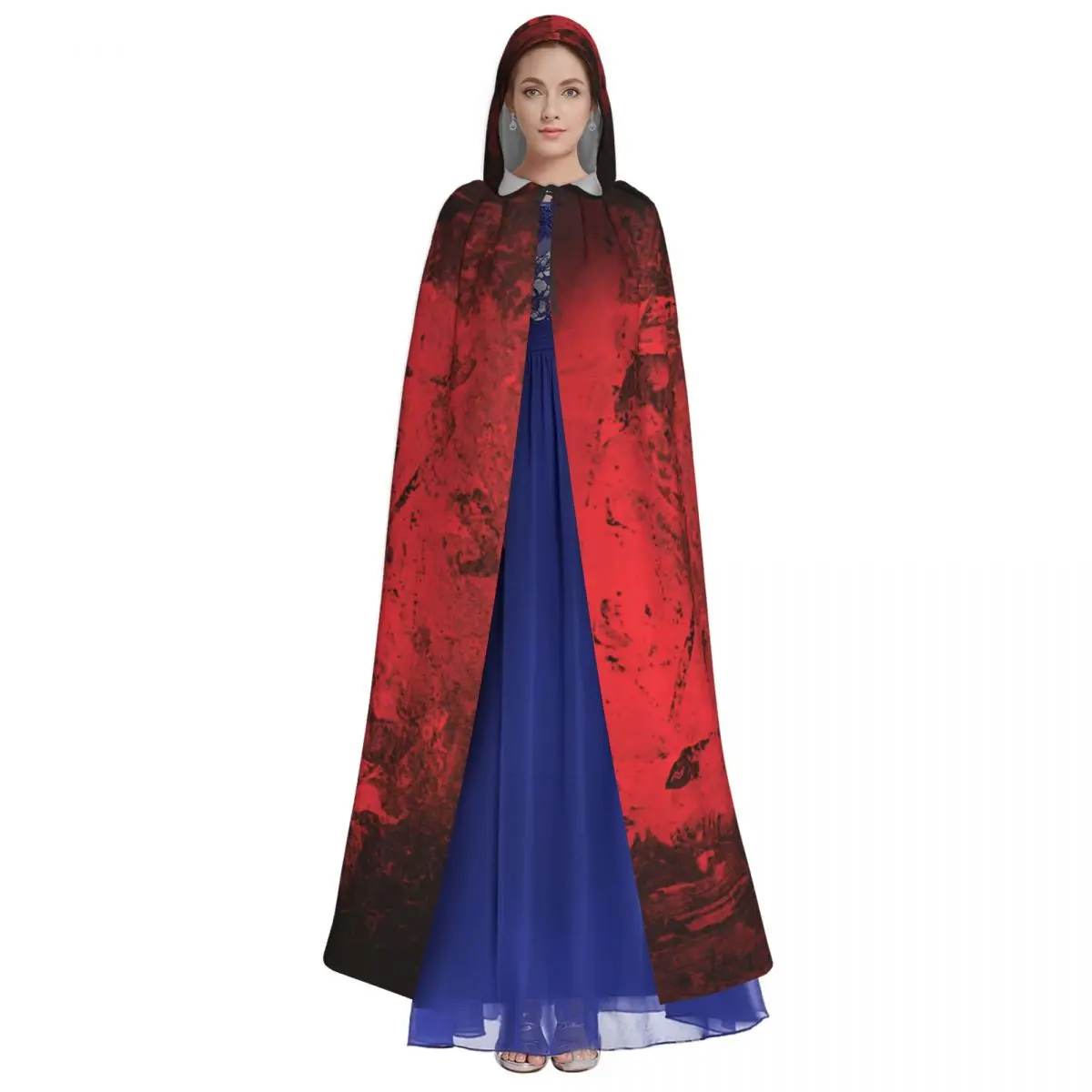 Adult Halloween Cloak Cape Morocco Flag Hooded Medieval Costume Full Length Dress Coat