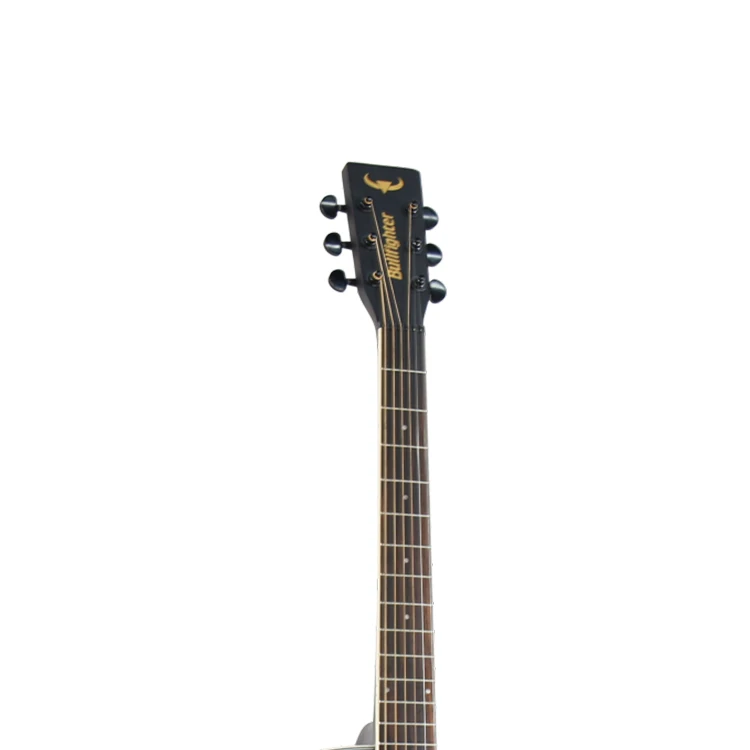 D-4115 41 Zoll Akustikgitarre, Vollständig aus Sapele-Holz mit Palisander-Griffbrett, Schwarze Ausführung, für Anfänger & OEM – Detail 3