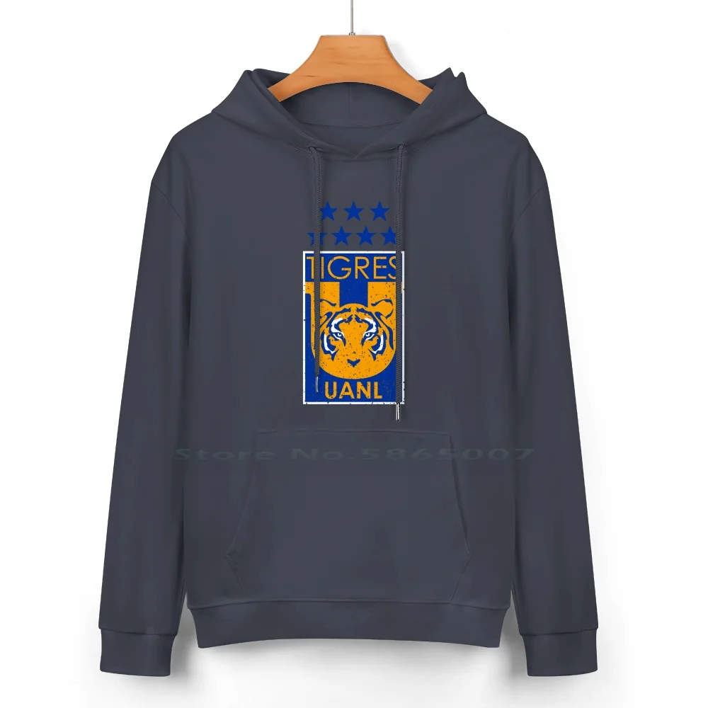 Tigres Uanl , Distressed Effect , Football Gift Pure Cotton Hoodie Sweater 24 Colors Tigres Mexican Football Team Libertadores