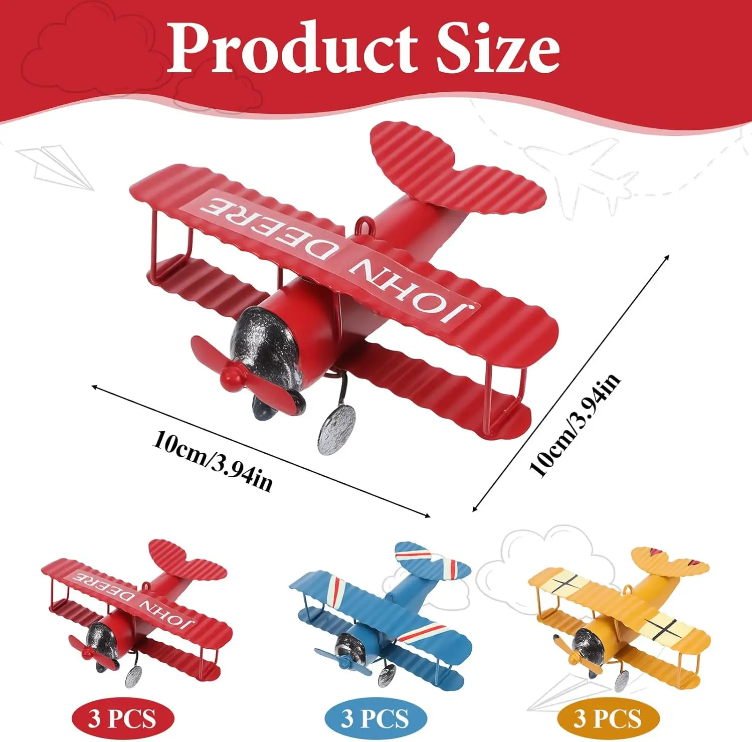 Vintage Metal Airplane Model Retro Iron Aircraft Ornament Nordic Creative Crafts Desktop Decoration Home Decor Collectible Gift view 4