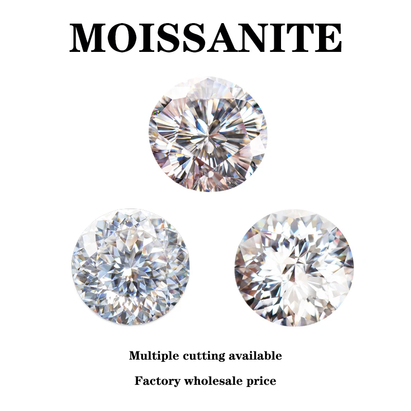 Moissanite Round Shape D Color VVS1 Multiple Cutting Options Available Wholesale for DIY Charms Jewelry Making Certificate