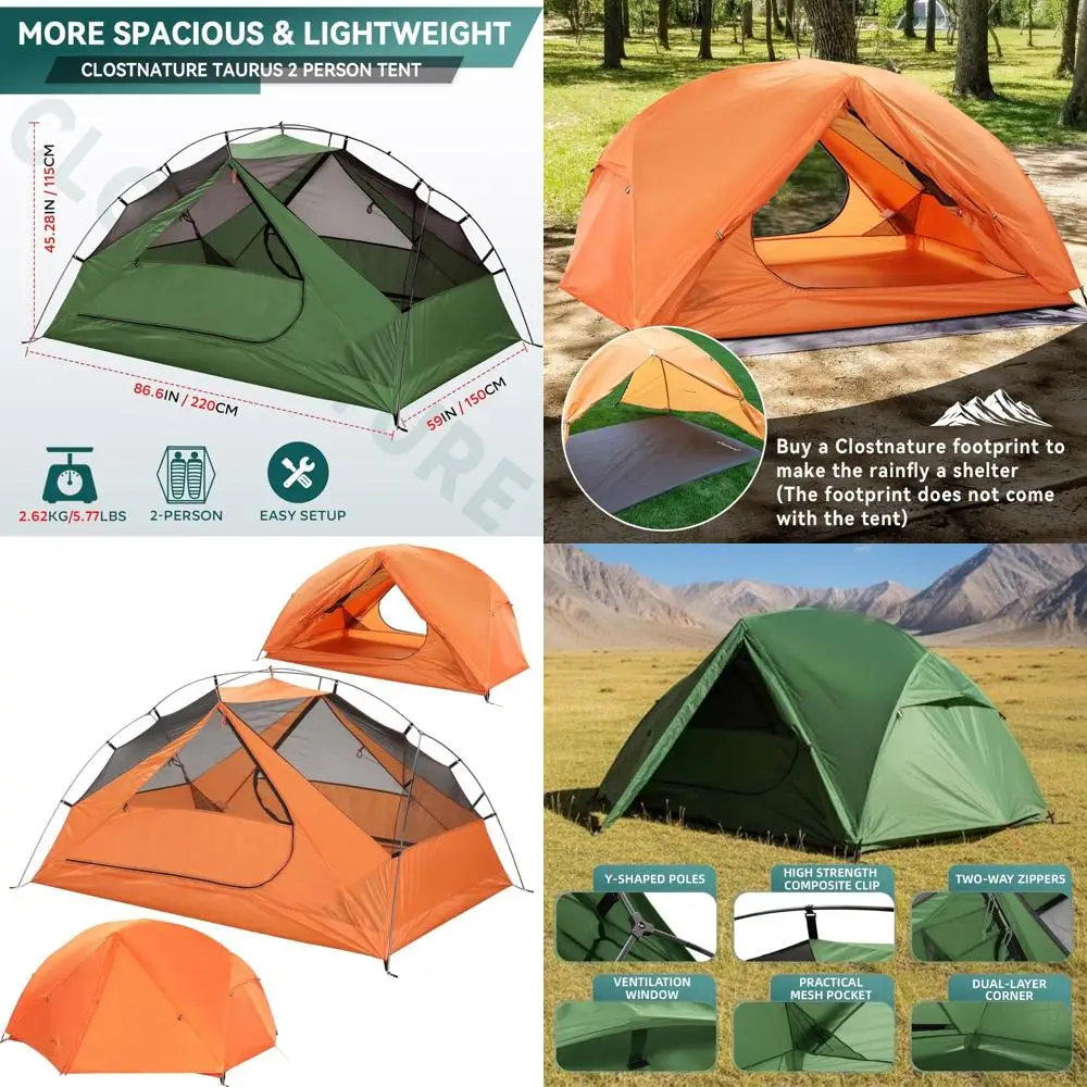 

Lightweight Waterproof 2-Person Backpacking Tent for Hiking, Camping, and Outdoor Adventures