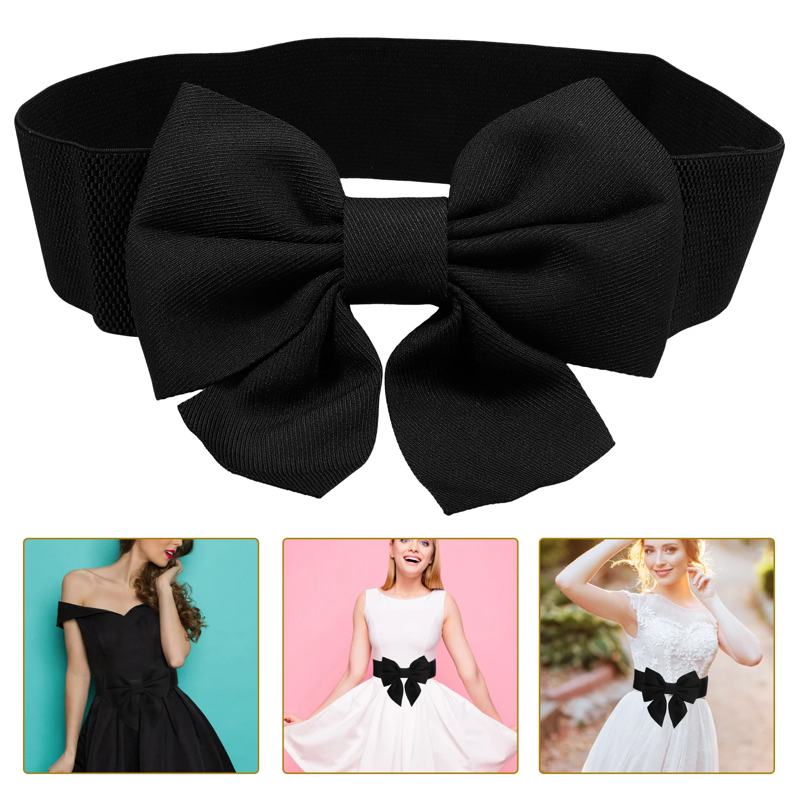 

Wide Elastic Belt for Women Elastic Bow Belt Dress Accessories Sturdy Not Easy to Fade Unique and Practical Bow Waistband