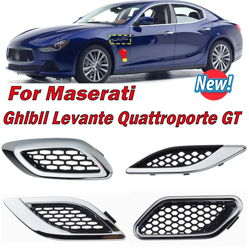 

1pcs Car Front Side Grille Air Inlet Vent Grille Mesh Grill Sequins For Maserati Ghibli Levante Quattroporte GT Auto Accessories