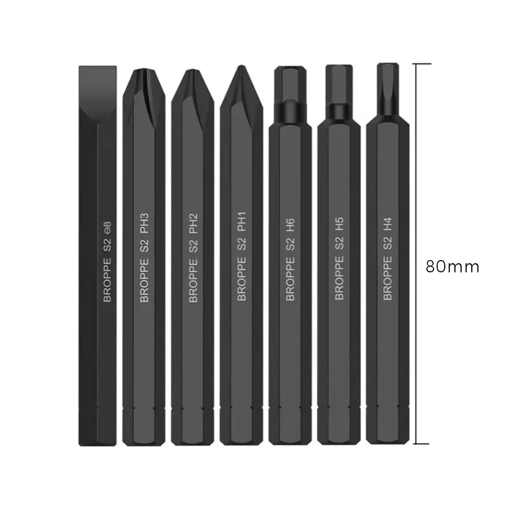 Prodrills Impact Screwdriver Bit Set Strong Magnetic Hex Phillips Slotted Head 8mm Hexagon Shank S2 Alloy Steel 36/80mm