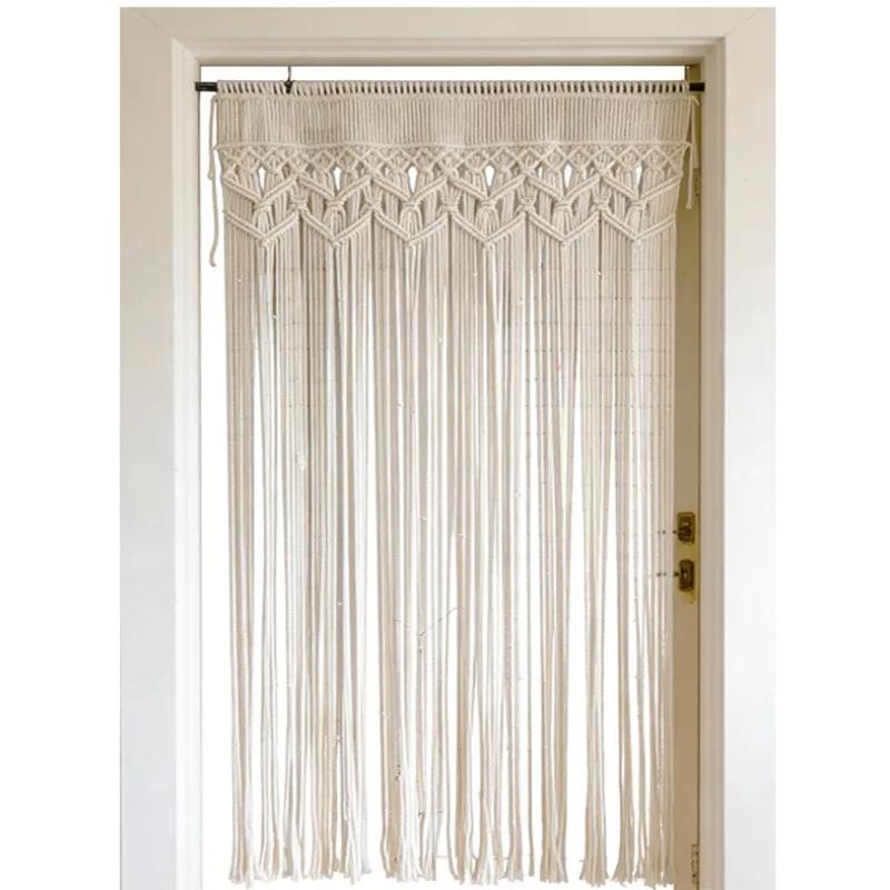 For hand-woven fringed door curtain tapestries, bohemian cotton rope decoration