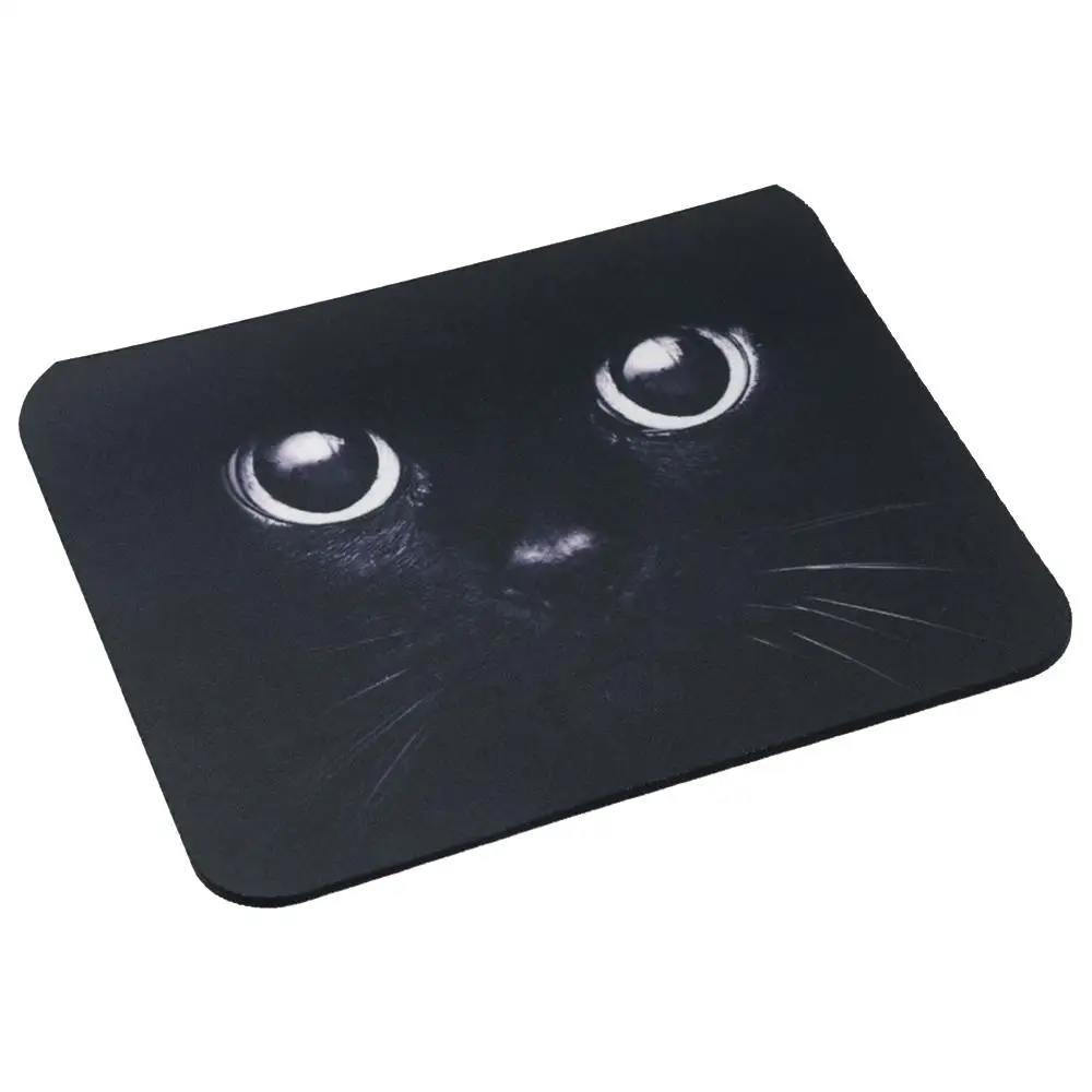 Rubber+cloth Black Cat Gaming Mouse Pad Multicolour 9.45 X 7.87 X 0.12 Inches Desktop Pad Rectangle Purple Rectangle Mousepad
