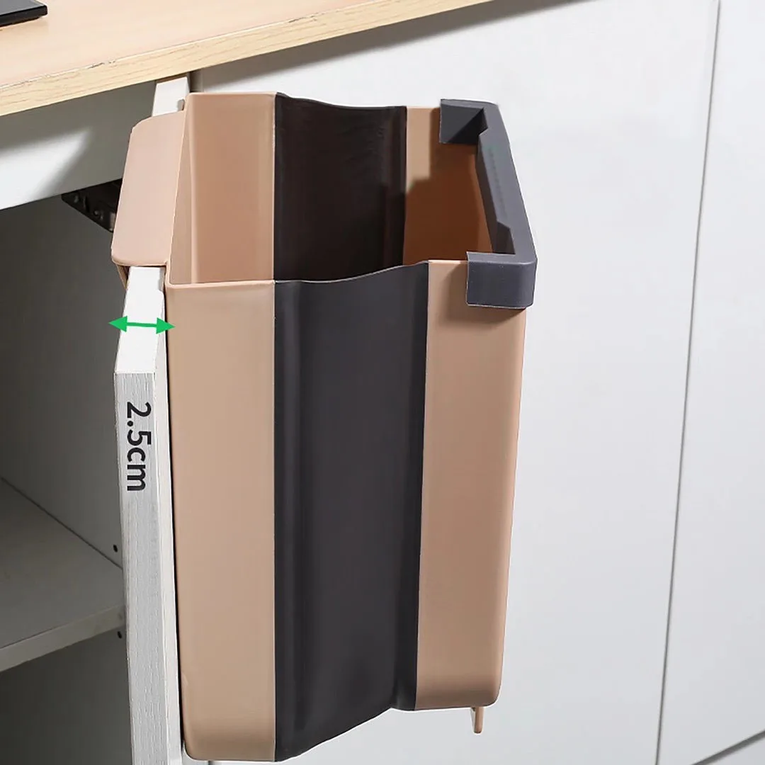 8L Kitchen Trash Can Portable Foldable Large Car Waste Bin For Bathroom Kitchen Cabinet Door Wall-mounted Kitchen Storage Boxes
