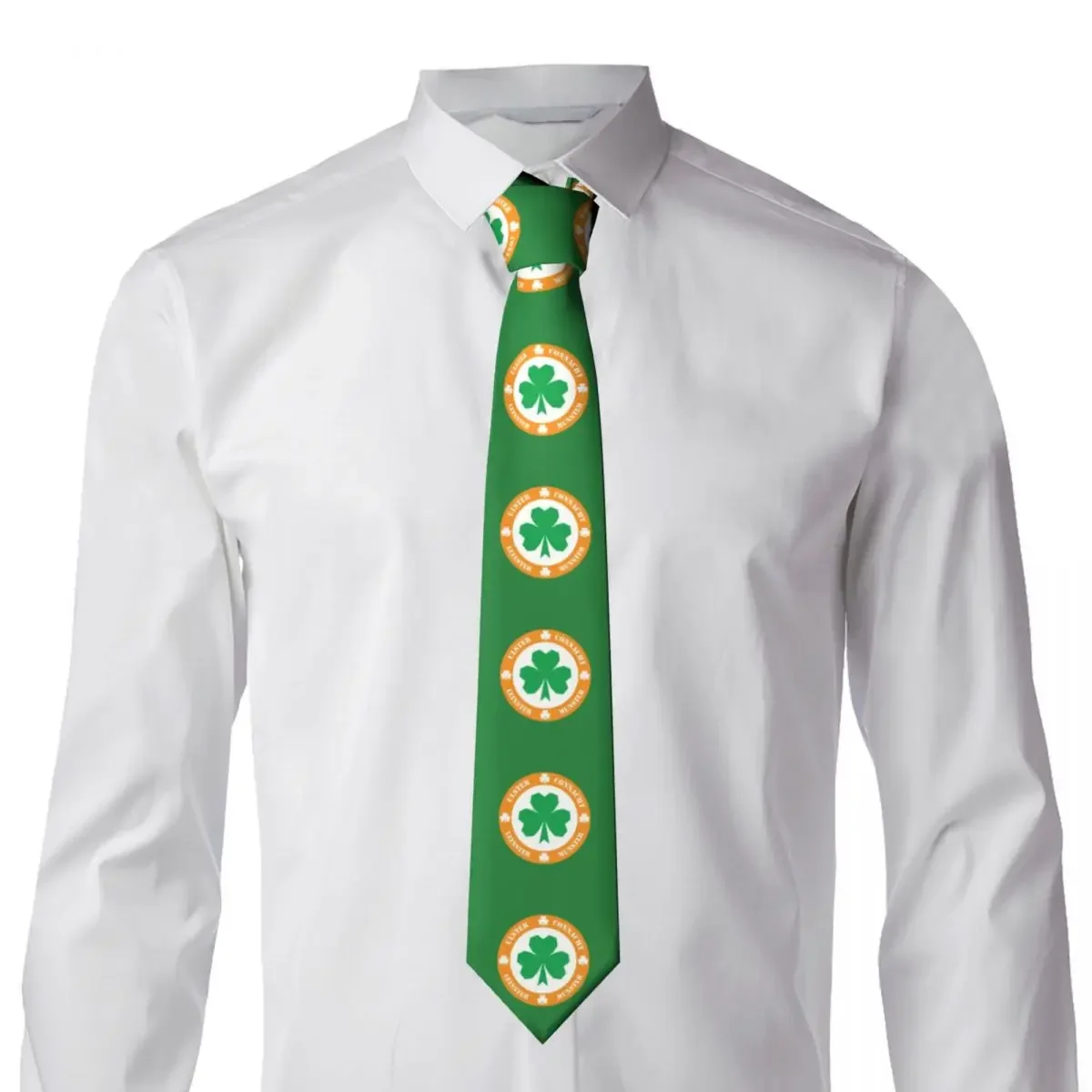 Custom Ireland Irish Shamrock Ties Mens Formal Silk Day Neckties for Wedding