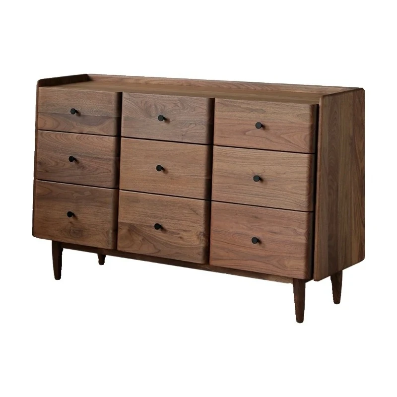 

Modern simple log wind solid wood bedroom bed storage low cabinet Japanese light luxury living room storage drawer chest cabinet