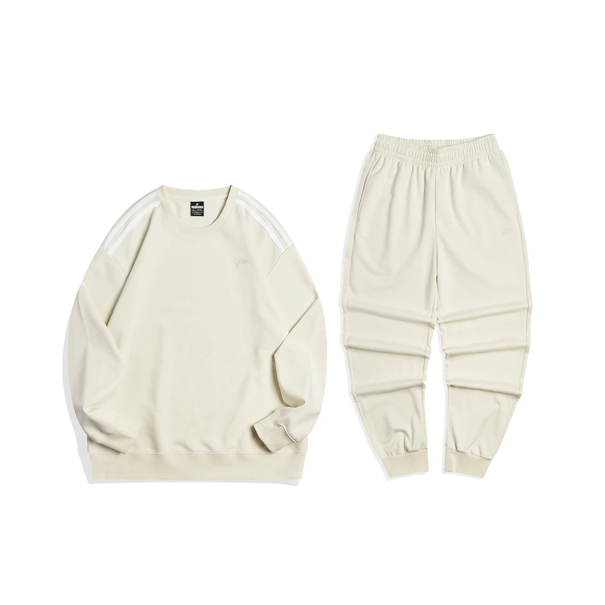 Xtep Strick anzug Männer Frauen einfache bequeme Mode einfarbig Anzug Frühling Herbst kausal warme Hoodie Hose 877327960170