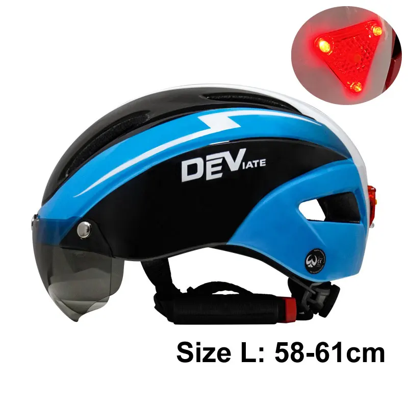 Bicycle Helmet With LED Light Magnetic Goggle Cycling Helmet MTB Road Bike Helmet Outdoor Sport Safe Hat For Men Women Adult